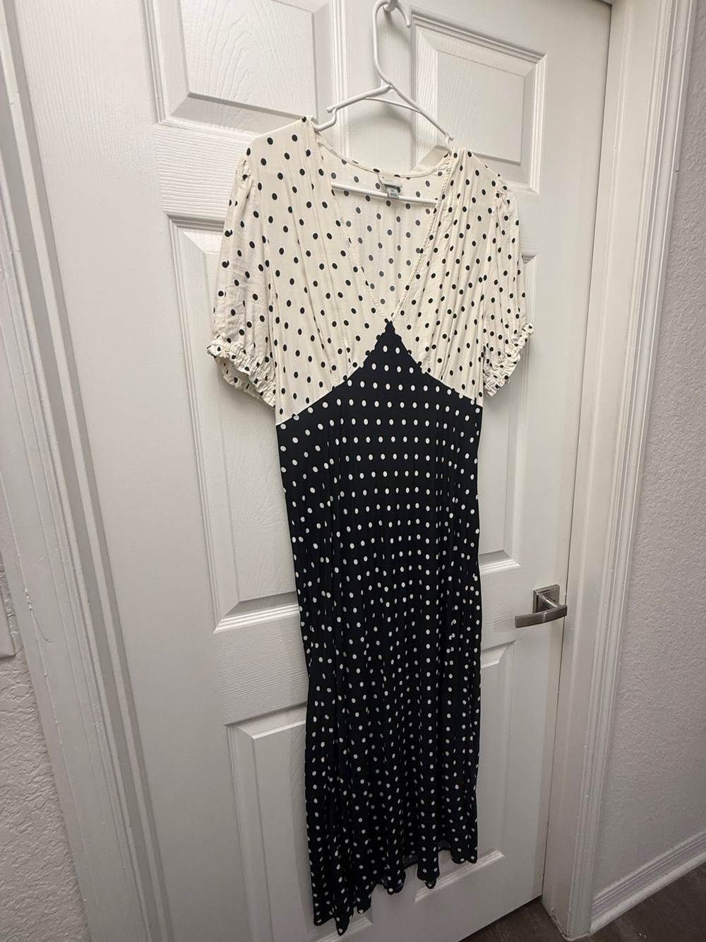 a new day Black & Cream Polka Dot Midi Dress